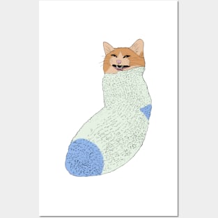 Scrunge Cat in a Sock Posters and Art